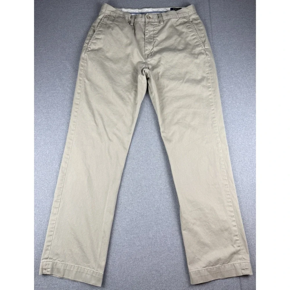 Polo Ralph Lauren Classic Fit Chino Pants Mens 34x32 Khaki Tan Cotton